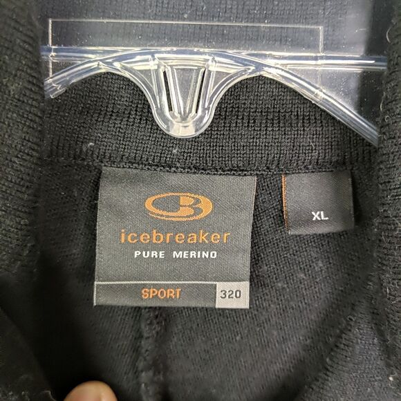 Icebreaker Merino Wool Quarter Zip Pullover Sweater Men XL Gray Black Thumbhole - Picture 3 of 9